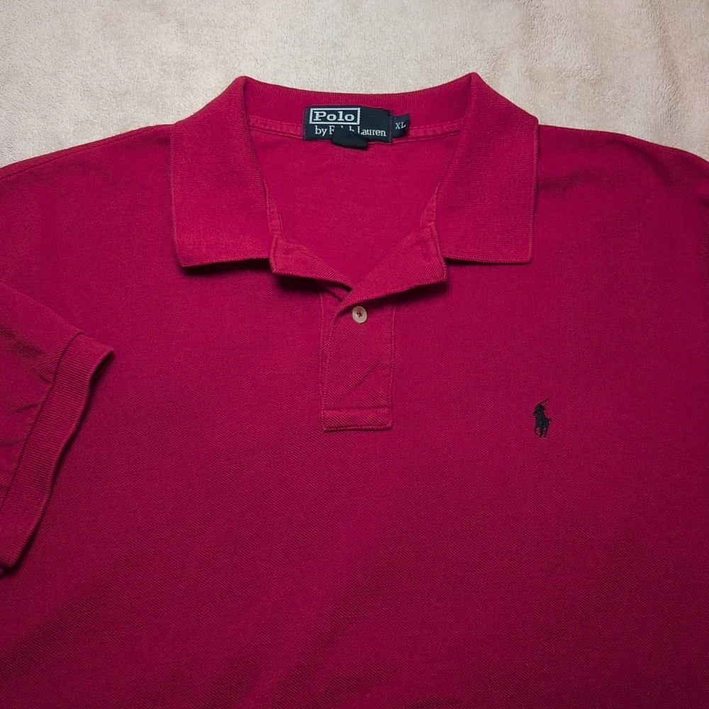 Polo Ralph Lauren Men's Red Polo Shirt Size XL Y2K 100% Cotton
